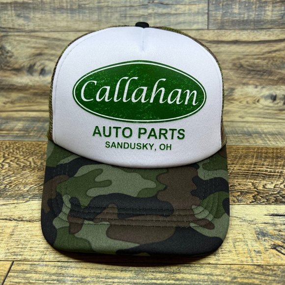 Callahan Auto Parts Mens Trucker Hat Camo Tommy Boy Sandusky Ohio Movie Cap - Picture 2 of 8